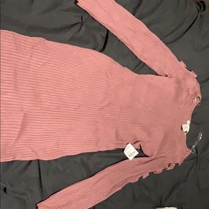 Size Large Dark Rose Gold Long-sleeve Dress